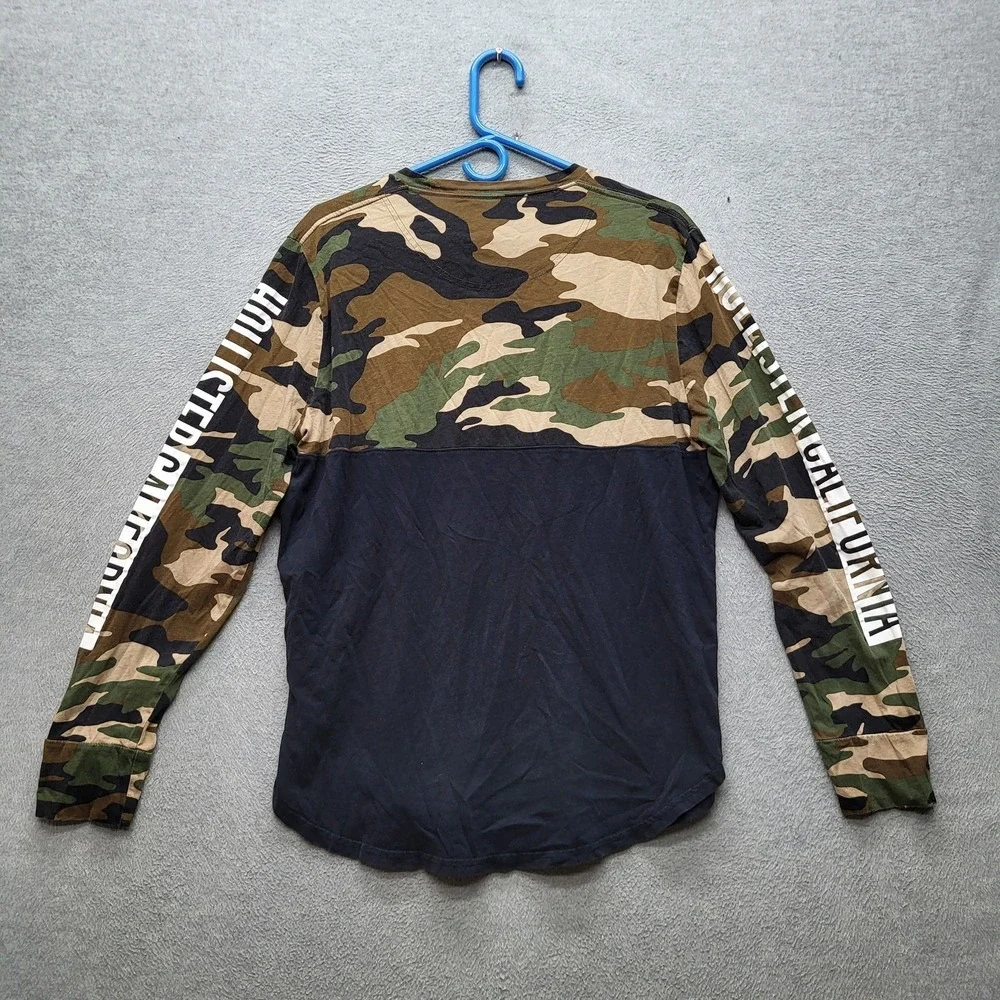 Hollister Men Shirt L Camo Camouflage California Logo‎ Graphic Print